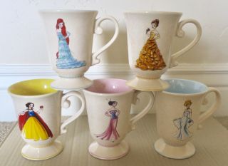 Disney Store Designer Doll Mugs Princess Set Of 10 Ariel Belle Rapun 2