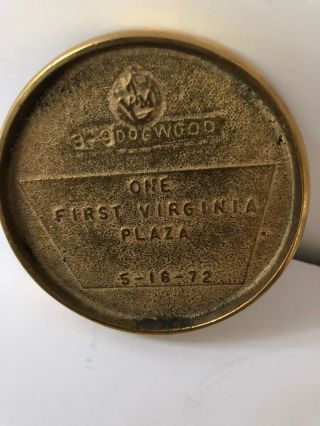 Virginia Metalcrafters Brass Coaster Dogwood Paperweight First Virginia Plaza 72 2