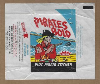 1961 Fleer Pirates Bold Wax Wrapper Very & Rare