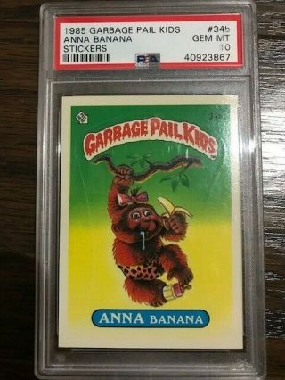 1985 1st Series Garbage Pail Kids Anna Banana 34b,  Psa 10 Gem