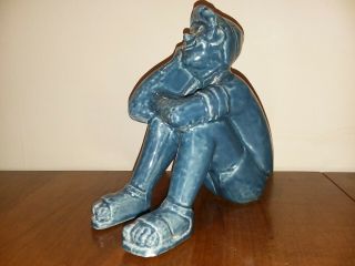Srulik By Lapid Israel Ceramic Figurine Marked - Dosh Rare Blue.