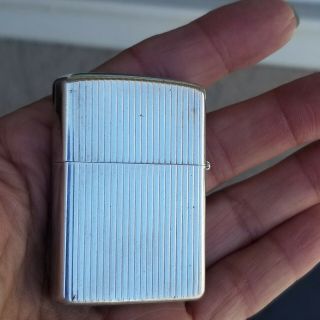 Vintage Sterling Silver Zippo Lighter Rare Full Size 60.  7 Grams 8