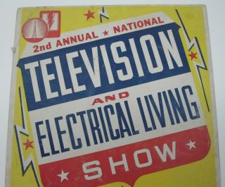 Vintage TELEVISION,  ELECTRICAL LIVING SHOW Poster 1949 Eddie Cantor CHICAGO 3