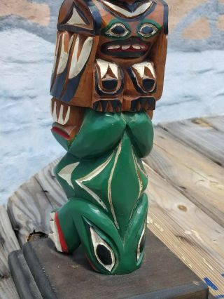 John Williams Wooden Carved Totem Pole 26” Native American 4