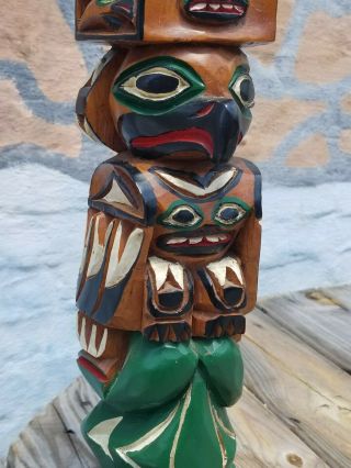 John Williams Wooden Carved Totem Pole 26” Native American 5