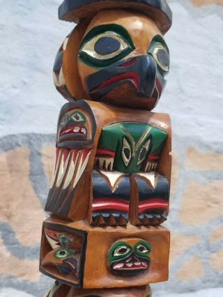 John Williams Wooden Carved Totem Pole 26” Native American 6