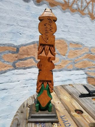 John Williams Wooden Carved Totem Pole 26” Native American 9