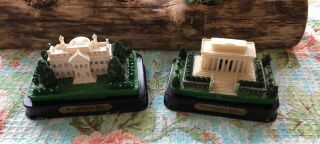 Washington Dc Building Replicas Miniature White House & Lincoln Memorial