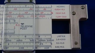 Teledyne Post Versalog Slide Rule,  44CA - 600,  Bamboo,  24 Scales,  Leather Case 3