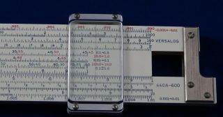 Teledyne Post Versalog Slide Rule,  44CA - 600,  Bamboo,  24 Scales,  Leather Case 4