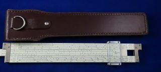 Teledyne Post Versalog Slide Rule,  44CA - 600,  Bamboo,  24 Scales,  Leather Case 6