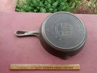 Antique No 7 Griswold Cast Iron Skillet Iron Frying Pan Heat Ring Large Block