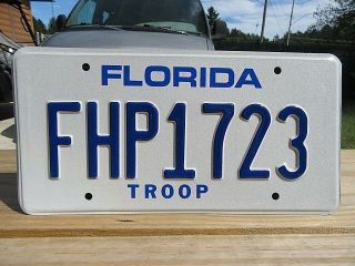 Vintage Florida Trooper Police License Plate Tag Fhp1723