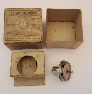 Antique Edison Recorder By National Phonograph Co.  Usa In Cardboard Box