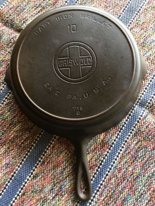Griswold No.  10 Cast Iron Skillet Circa 1920 - 1930
