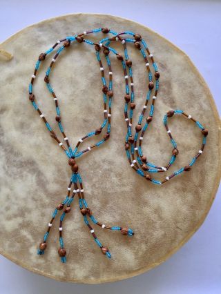 Handcrafted Navajo Ghost Bead Necklace 28 " 6