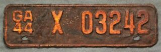 Georgia.  1944.  License Plate.