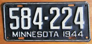 Minnesota 1944 License Plate Quality 584 - 224