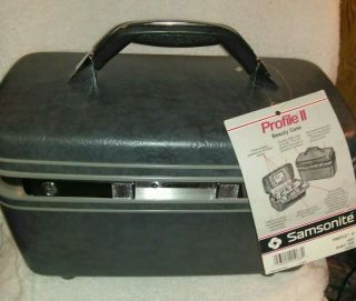 Samsonite Profile Ii Beauty Train Case Make Up Hardshell Grey 750412 Vintage