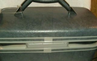 Samsonite Profile II Beauty Train Case Make up Hardshell Grey 750412 Vintage 3