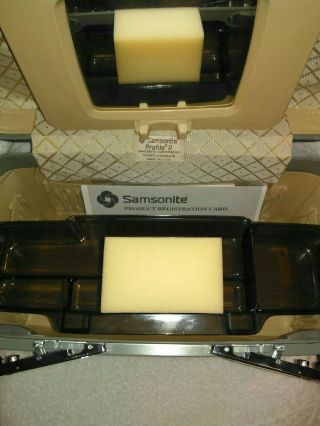 Samsonite Profile II Beauty Train Case Make up Hardshell Grey 750412 Vintage 5