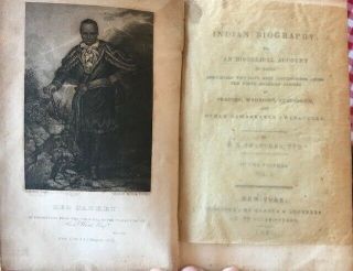 1837 Antique Book " Indian Biography.  By B.  B.  Thatcher