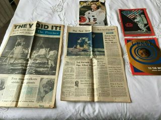 First Man On The Moon Landing Apollo 11 Magazines & Newspapers Memorabilia 1969