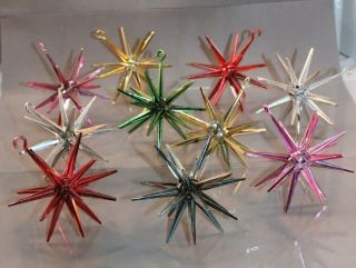 Mid Century Modern Atomic Starburst Sputnik Hard Plastic Star Christmas Ornament