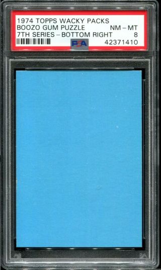 1974 Wacky Packages 7th Series Boozo Gum Puzzle Bottom Right Psa 8