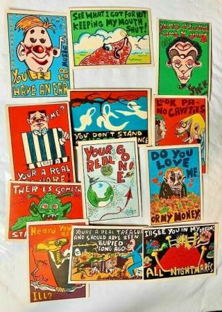 12 Different 1963 Abby Vending Loony Series Cards All In