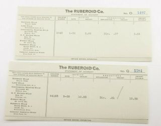 1940 Lamson Goodnow The Rubberoid Co Check Stubs Ephemera P886h