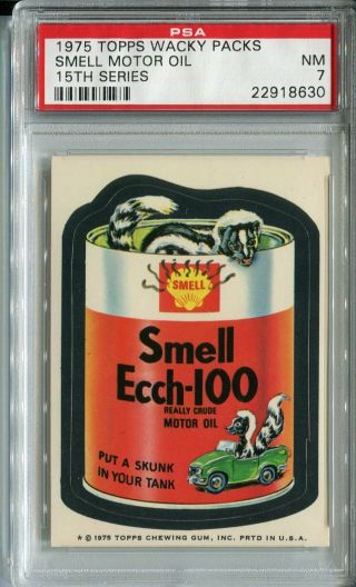 1975 Wacky Packages Series 15 Smell Motor Oil Psa 7 Nm