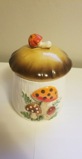 Vintage 1978 - 83 Sears Roebuck Merry Mushroom Set of 3 Ceramic Canisters. 6