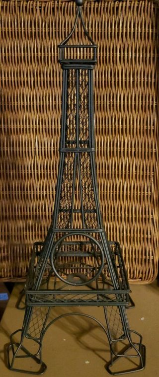Large 17¼ " Eiffel Tower Metal Wire Building Art Sculpture Paris French Decor Euc