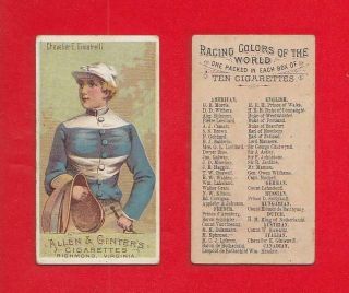 1888 Allen & Ginter - N22 Racing Colors Of The World - Chevalier Ginistrelli Ex