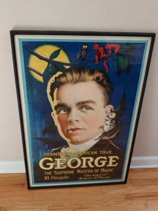 George The Supreme Master Of Magic Poster " Triumphant American Tour "