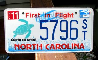 North Carolina Save Sea Turtles License Plate Marine Wildlife 5796st