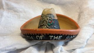 Vintage " South Of The Border " Sc Sombraro Hat Ceramic Made In Mexico 2 " Tall