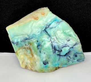 263.  9g Indonesian Blue Opalized Petrified Wood Rough Carving Stone
