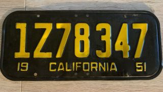 1951 - California CAR license Plate pair,  All Untouched 1Z78347 4
