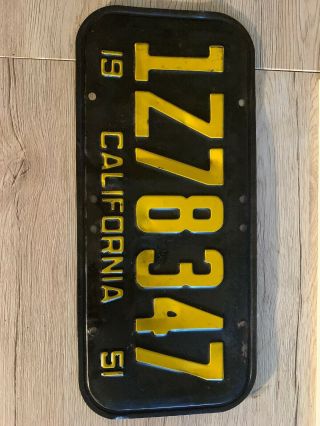 1951 - California CAR license Plate pair,  All Untouched 1Z78347 5