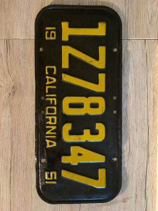 1951 - California CAR license Plate pair,  All Untouched 1Z78347 7