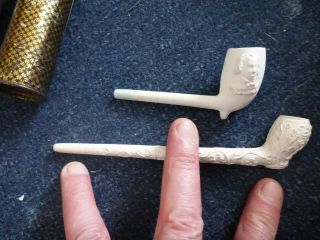 2 Old Antique Clay Pipes Ik Brunel Isambard Ss Great Eastern Prop ?