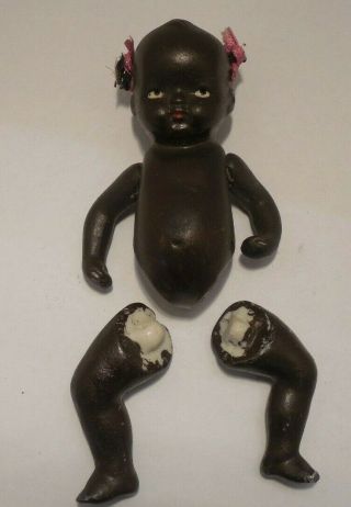 Vintage - Made In Occupied Japan - Bisque Black Sambo Baby Doll