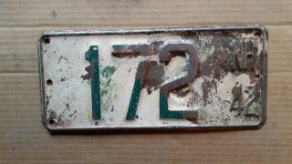 License Plate,  Hampshire,  1942,  3 Digit,  1942 At The Side W/o 41,  Not At Top