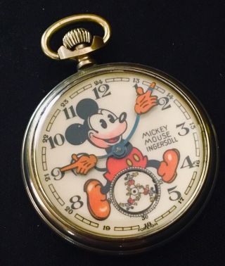 1936 Ingersoll English 2 Mickey Mouse Pocketwatch.