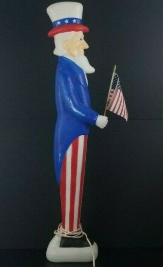 Blow Mold Uncle Sam With American Flag Red White And Blue 36 " Tall