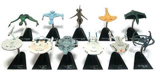 Star Trek Ship Figures Vol.  1 Set Of 11 Incled Rare Romulan Warbird Furuta Japan
