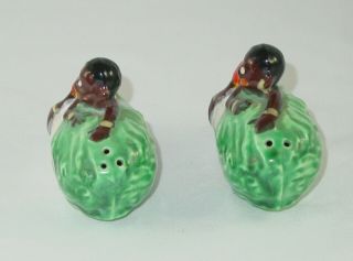 Vintage Salt and Pepper Shakers Black Americana Boys on Cabbage 4