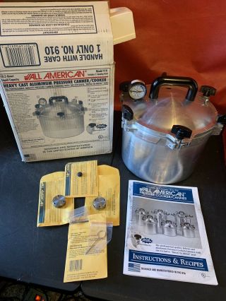 All American 910 10.  5 Heavy Cast Aluminum Pressure Cooker/canner W/box/man/accs
